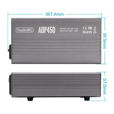 Блок живлення ToolkitRC ADP450 450W, 24V 19A XT60 для зарядних FPV