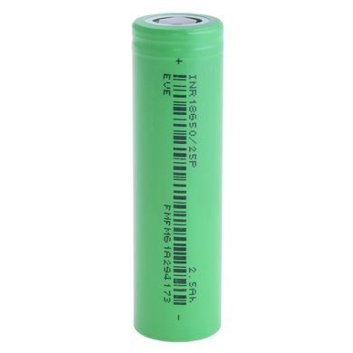 Акумулятор 18650 з клемним виступом, EVE 25P 2500mAh, Li-Ion, для ліхтарів, тепловізорів тощо