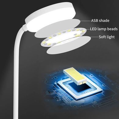 Настольная LED лампа аккумуляторная, 3 режима света, регулировка яркости, для чтения и работы