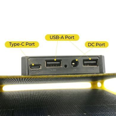 Солнечная панель 40W, USB A/C + DC, складная портативная, ETFE монокристалл, для туризма, зеленая