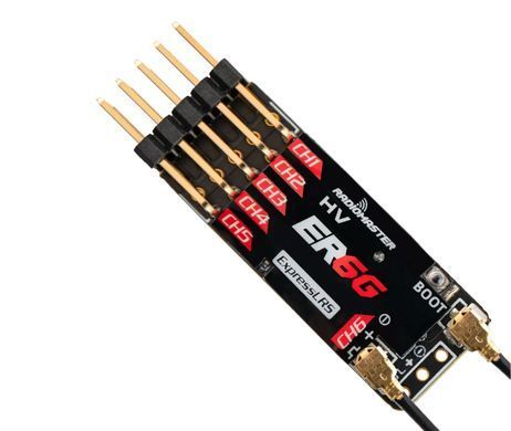Приймач керування ELRS 2.4GHz Radiomaster ER6G PWM 6CH + антена в комплекті, для БПЛА з фіксованим крилом та планерів