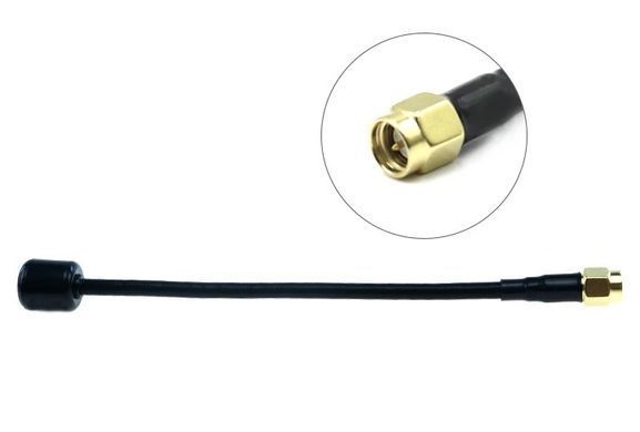 Антена RHCP 5.8G Maple Wireless Leaf 141mm 2Dbi, SMA-Male прямий, чорна, для FPV дронів