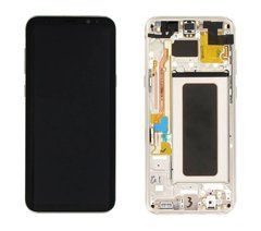 Дисплей Samsung G955F Galaxy S8 Plus модуль в зборі з тачскріном, золотистий, з рамкою, Original, з рамкою