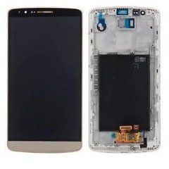 Дисплей LG D855 G3 модуль в сборе с тачскрином, золотистый, с рамкой, Original PRC, с рамкой