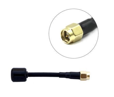 Антенна RHCP 5.8G Maple Wireless Leaf 71mm 2Dbi, SMA-Male прямой, черная, для FPV дронов