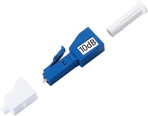 Атенюатор оптичний LC/UPC 10dB, одномодовий, з&rsquo;єднувач LC Female to LC Male для оптоволоконної лінії