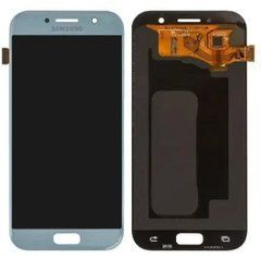 Дисплей Samsung A720F Galaxy A7 (2017) модуль в зборі з тачскріном, блакитний, Original (пер. скло), Original, без рамки