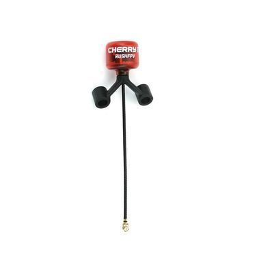 Антенна 5.8G RHCP Rush Cherry 2 II 87mm 1.8Dbi с радиальными диполями, Y-UFL, красная, для FPV дронов