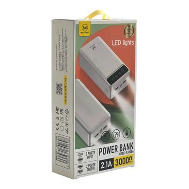 Повербанк MaxCell PJ0086 30000mAh, 10.5W, зовнішній акумулятор, батарея, УМБ, power bank