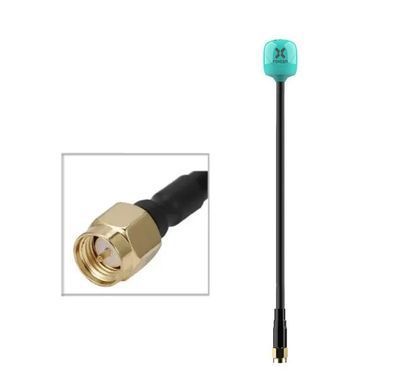 Антена RHCP 5.8G FOXEER Lolipop V4+ Plus 150mm 2.6Dbi, SMA-Male прямий, блакитна, для FPV дронів