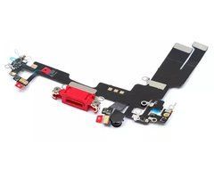 Шлейф коннектора зарядки с микрофоном для iPhone 14, красный, High Copy
