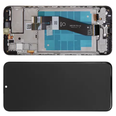 Дисплей Samsung A037G Galaxy A03s модуль в зборі з тачскріном та рамкою, чорний, Original Service, Original, з рамкою