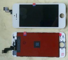 Дисплей iPhone 5s модуль в зборі з тачскріном білий, оригінал (переклеєне скло), Original, з рамкою