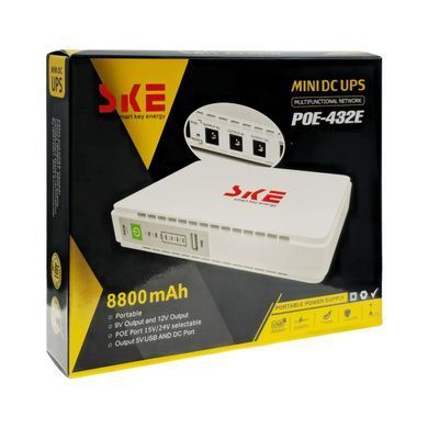 Устройство бесперебойного питания для роутера UPS POE-432E USB DC: 5V 9V 12V, 8800mah, белый