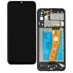 Дисплей Samsung A042 Galaxy A04e (2022) модуль в сборе с тачскрином и рамкой, Original PRC, черный, Original PRC, с рамкой