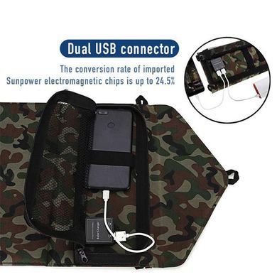 Складна сонячна панель Worider QX-ZD-30W для заряджання телефону через USB, водонепроникна, піксель