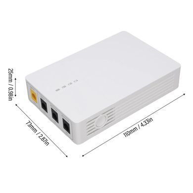 Пристрій безперебійного живлення для роутера Mini DC UPS UPS301 27W, 6000mAh, білий