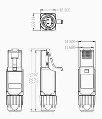 Конектор швидкий RJ45 CAT6A 10Gbps для LAN кабелів, монтаж без інструменту в польових умовах
