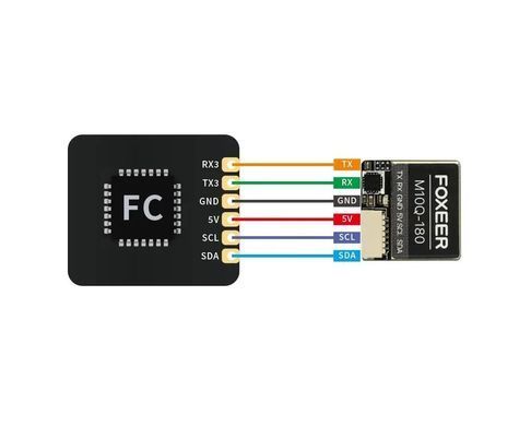 GPS модуль для дрона Foxeer M10Q-180 GNSS, 18X18X8.1mm, 7.5грама, компас QMC5883