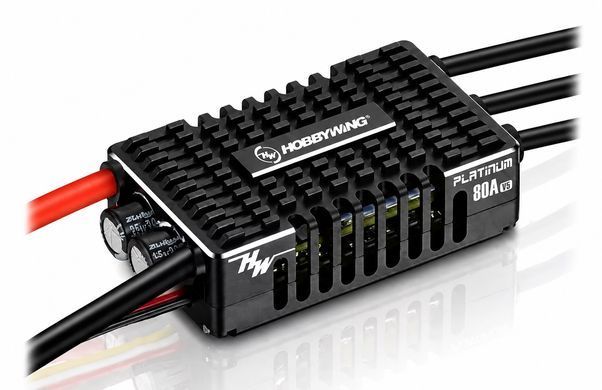 Регулятор мотору ESC 80A Hobbywing Platinum V5, 3-8S, 32-bit, для крила, RC-моделей
