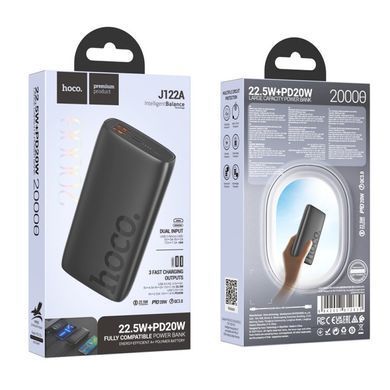 Повербанк Hoco J122A Respect PD20W 20000mAh, 22,5W, наружный аккумулятор, батарея, УМБ, power bank