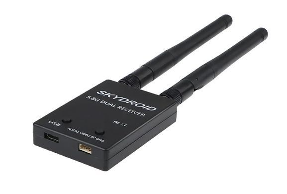 Відеоприймач для дронів SKYDROID DUAL 5.8Ghz, 150CH, дві антени, підключення до телефону по OTG, з автопошуком