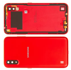 Задняя панель корпуса для смартфона Samsung A015 Galaxy A01, красная, High Copy