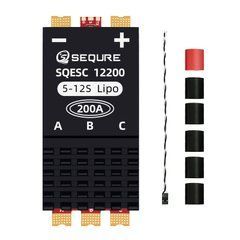 Регулятор моторів ESC 200A SEQURE SQESC 12200, 5&ndash;12S, AM32, для мультироторних систем, RC-човнів, фіксованих крил