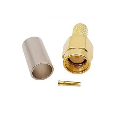 Конектор RP-SMA-Male to RG58, RG142, RG223, LMR195 під обтиск, для коаксіального кабеля