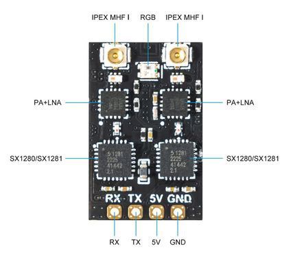 Приймач керування ELRS 2.4GHz BetaFPV SuperD Diversity + 2х Т-антени, для FPV дронів