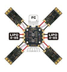 Контролер розведення живлення Foxeer PDB400 8S, 400A PDB Dual Battery Pad 12 Hubs