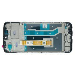 Дисплей OPPO A17 модуль в сборе с тачскрином и рамкой, черный, High Copy, с рамкой