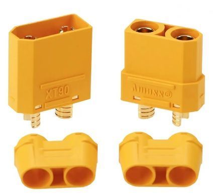 Конектори XT90H комплект Male+Female, Amass, жовті, для БПЛА-моделювання та АКБ-систем