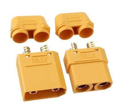 Конектори XT90H комплект Male+Female, Amass, жовті, для БПЛА-моделювання та АКБ-систем