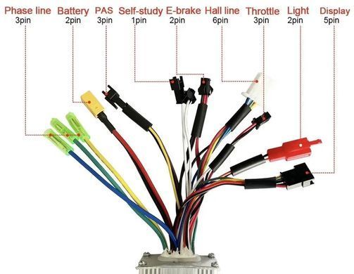 Контроллер 24V/36V/48V 17A 250&ndash;350W UART2, 5Pin SM, XT60, для электровелосипеда, самоката