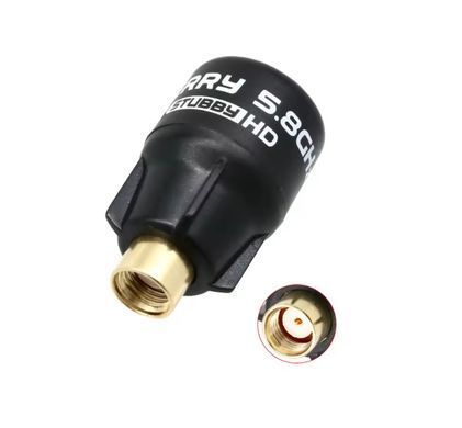Антена 5.8G LHCP Rush Cherry StubbyHD 1.2Dbi, RP-SMA-Male прямий, чорна, для FPV дронів