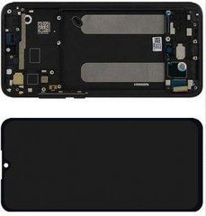 Дисплей Xiaomi Mi 9 Lite, модуль в зборі з тачскріном та рамкою, Original PRC чорний, Original PRC, з рамкою