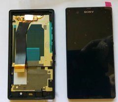 Sony Xperia Z L36h L36i C6603 C660x дисплей в сборе с тачскрином модуль с рамкой черный ORIGINAL, Original, с рамкой