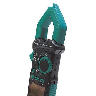 Кліщі струмовимірювальні Pro'sKit MT-3209 True RMS AC/DC до 600A, цифровий мультиметр з NCV, LoZ, VFC, вимірювання температури