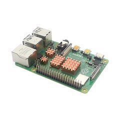 Радіатори охолодження CPU/RAM для одноплатного ПК Raspberry Pi 4 B, мідь, комплект 4 шт