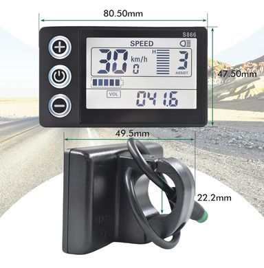 Дисплей S866 LCD 24V/36V/48V, 5 pin WP, UART2, для электровелосипеда, электросамоката