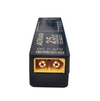Перетворювач живлення AOKoda XT60 &rarr; USB-A/C PD3.0 QC3.0, 25Вт, 7&ndash;27В, зарядка телефонів від FPV АКБ