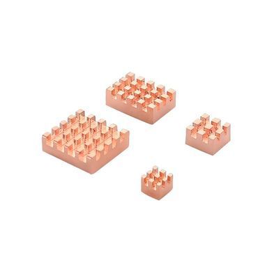 Радіатори охолодження CPU/RAM для одноплатного ПК Raspberry Pi 4 B, мідь, комплект 4 шт